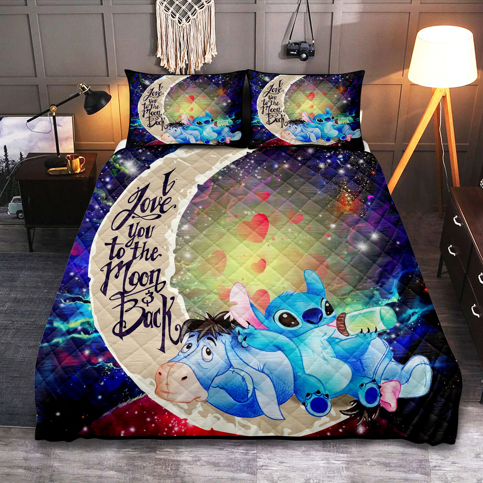 Eeyore Love You To The Moon Quilt Bed Set - Cute Bedding Set