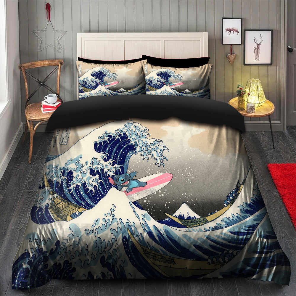 Great Wave Japan Duvet Cover Bedding Set with 2 Pillowcases