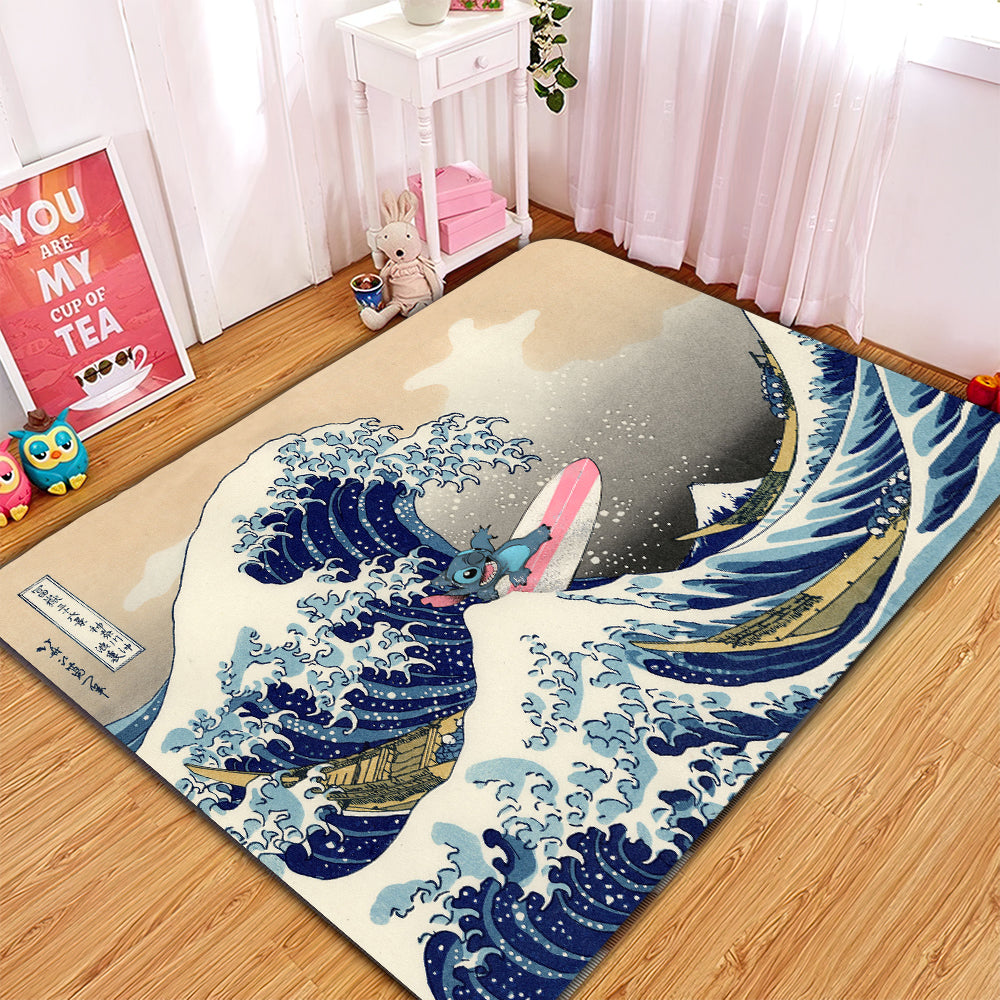 Great Wave Japan Carpet Rectangle Rug for Home Room Decor 7647