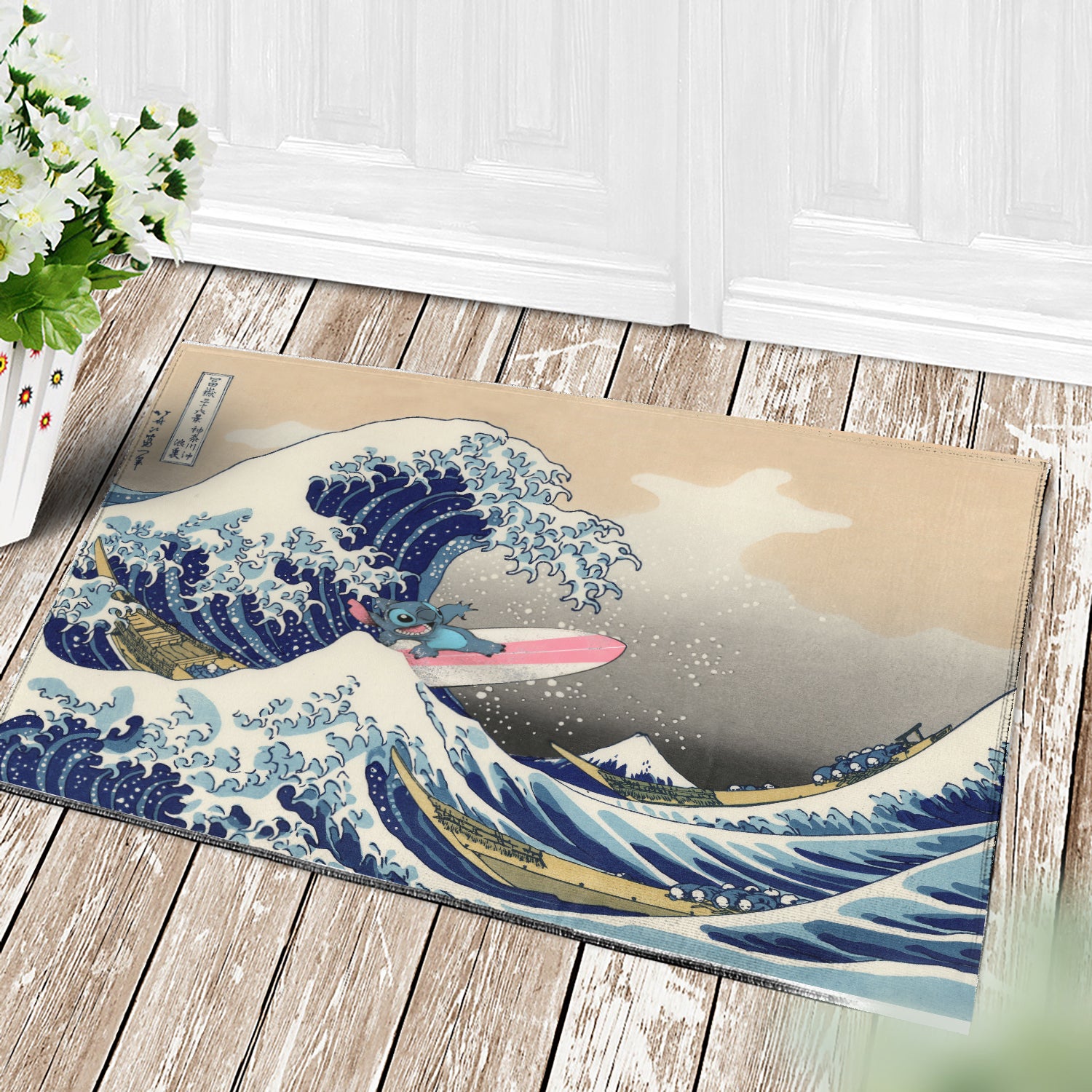 Great Wave Japan Doormat - Stitch Home Decor for Entryway