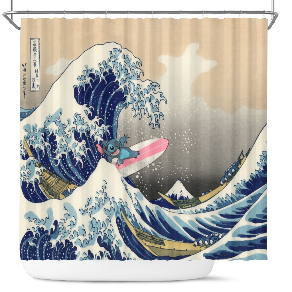 Great Wave Japan Shower Curtain, Unique Art Design for Bathroom