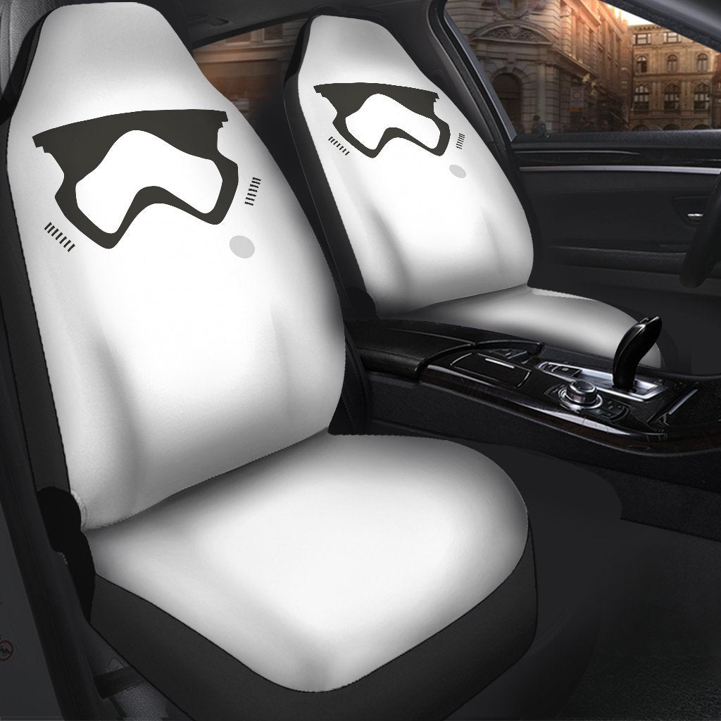 Custom Stormstrooper Face Car Seat Covers Premium Decor Protectors
