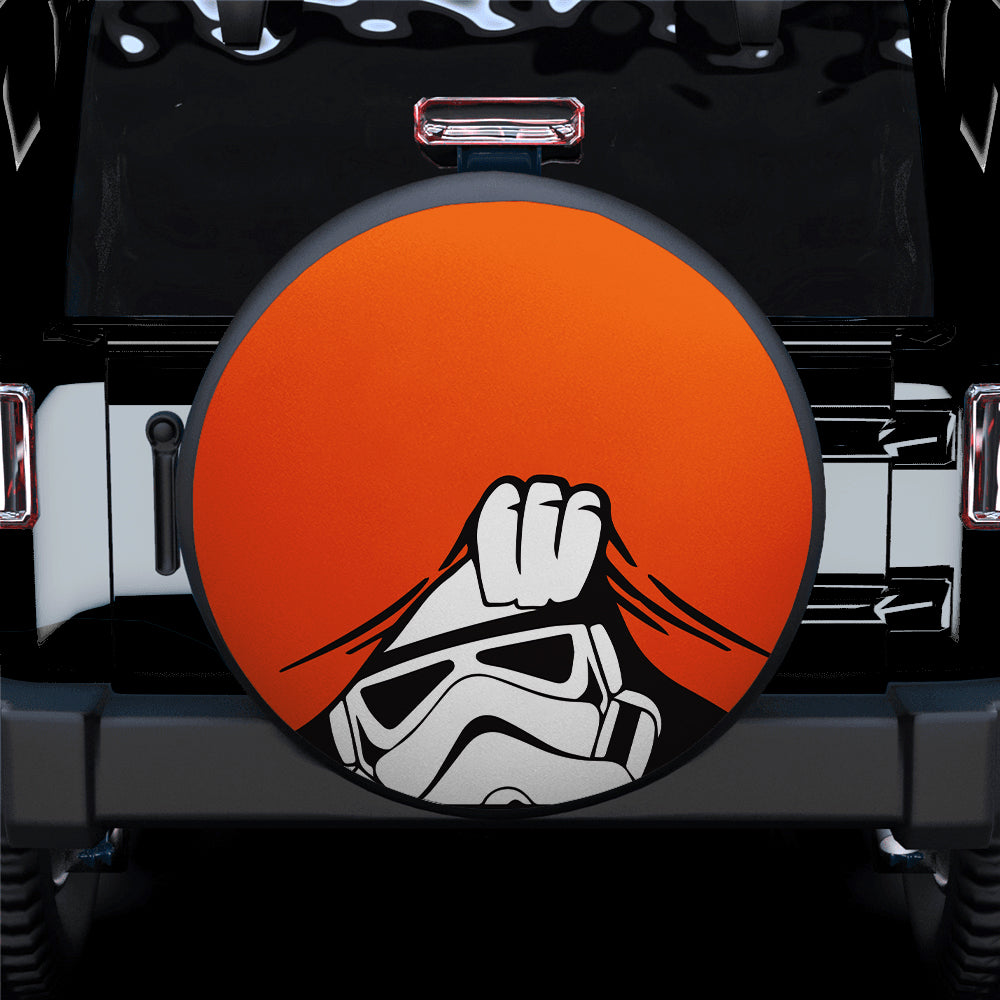 Funny Stormtrooper Jeep Spare Tire Cover Gift for Campers - Orange