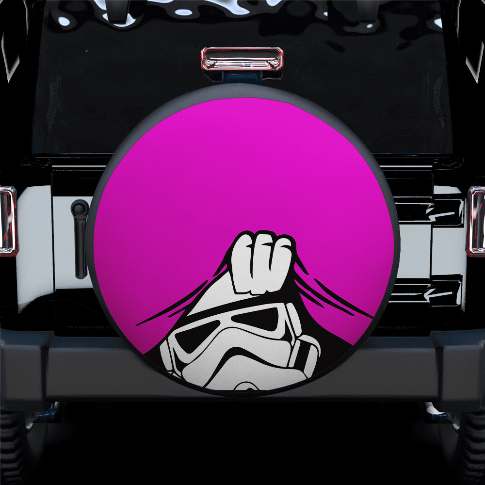Funny Stormtrooper Pink Jeep Spare Tire Covers Gift for Campers