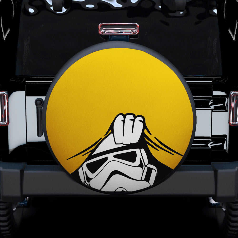 Stormtrooper Funny Yellow Jeep Spare Tire Cover - Gift for Campers