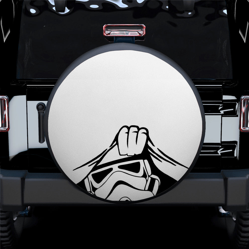 Funny Stormtrooper Jeep Spare Tire Cover Gift for Campers, White