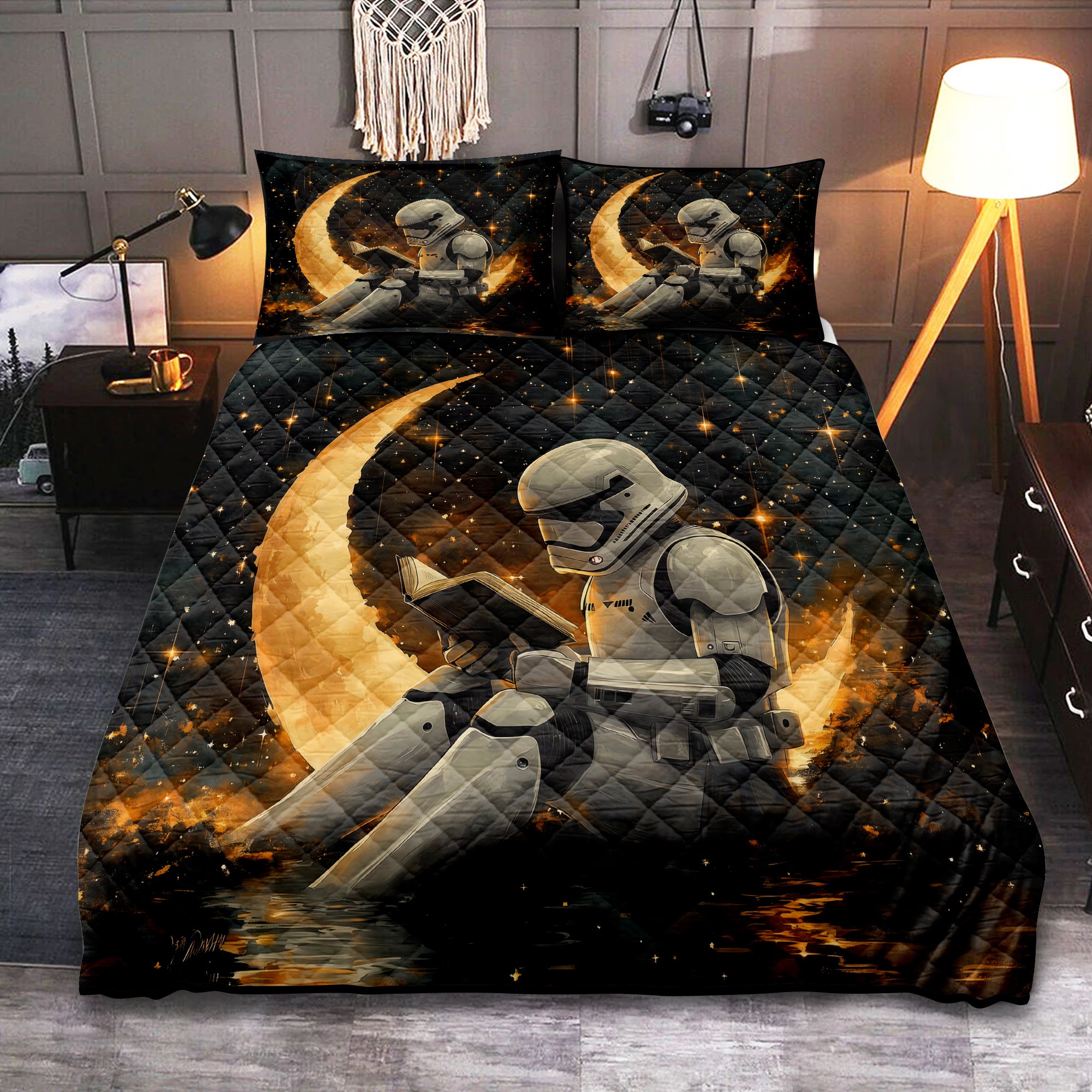 Stormtrooper Crescent Moon Quilt Bed Set for Star Wars Fans