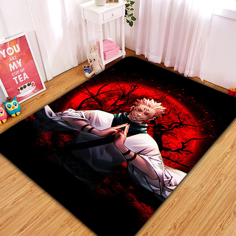 Sukuna Jujutsu Kaisen Area Rectangle Rug Carpet for Bedroom Living Room Decor