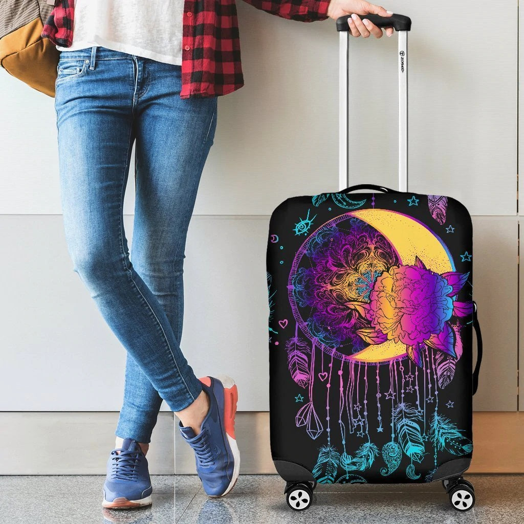 Rainbow Sun Moon Mandala Luggage Cover Suitcase Protector