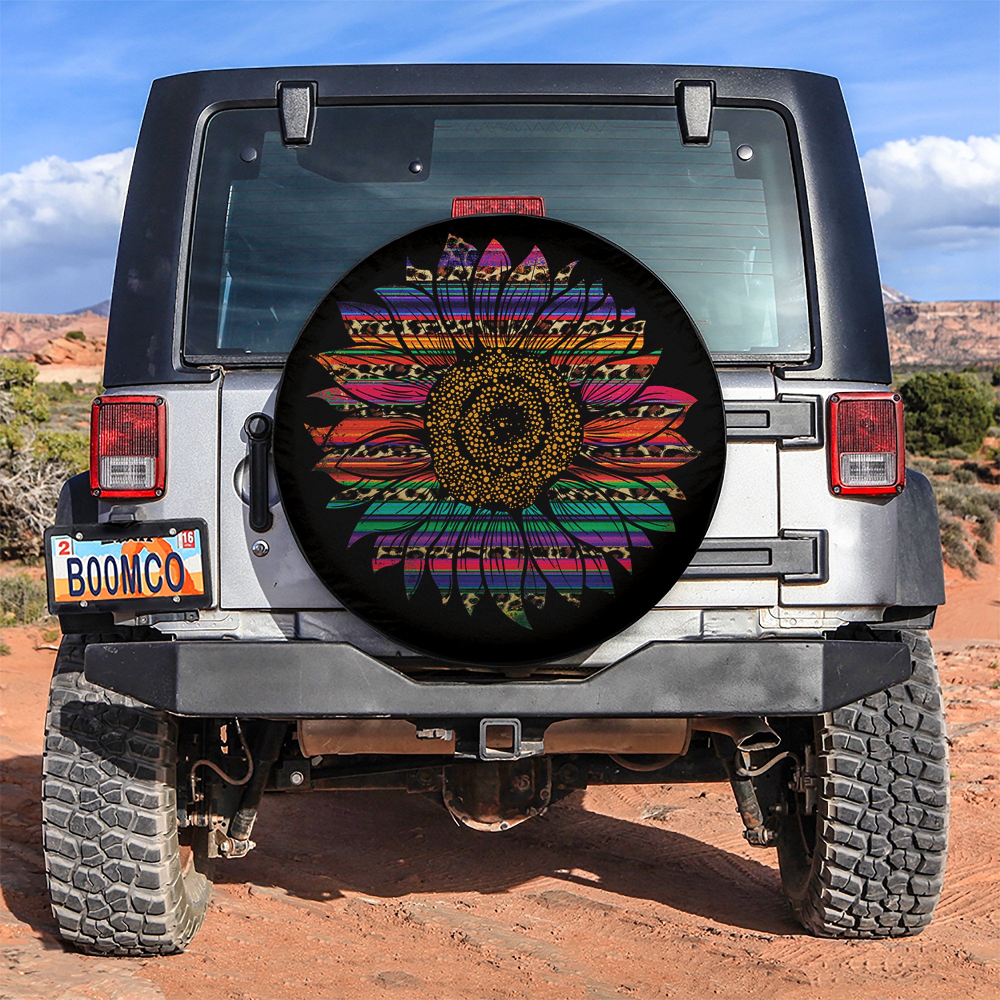 Sunflower Decor for Campers, Jeep Spare Tire Cover Gift