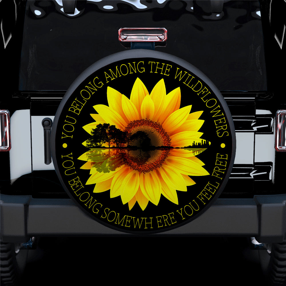 Sunflower Jeep Car Spare Tire Covers Gift for Campers and Travelers