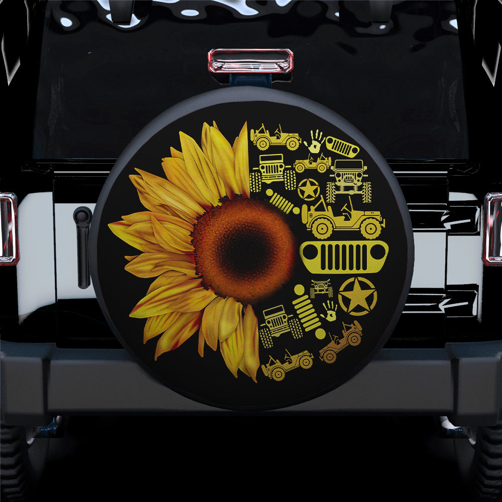 Sunflower Tire Covers for Jeep Cars - Perfect Gift for Campers