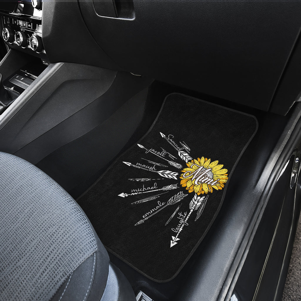 Sunflower Car Mats Set of 4 | Front and Back Floor Decor