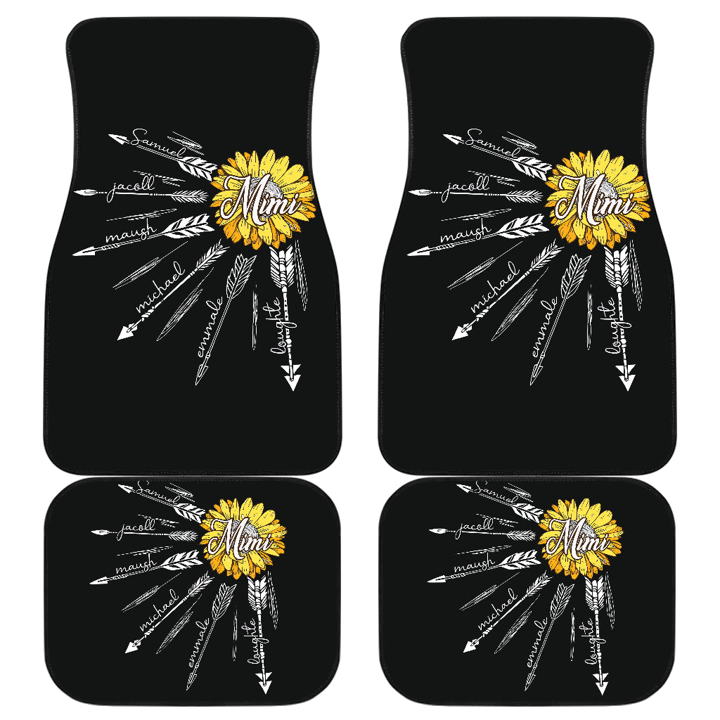 Sunflower Car Mats Set of 4 | Front and Back Floor Decor