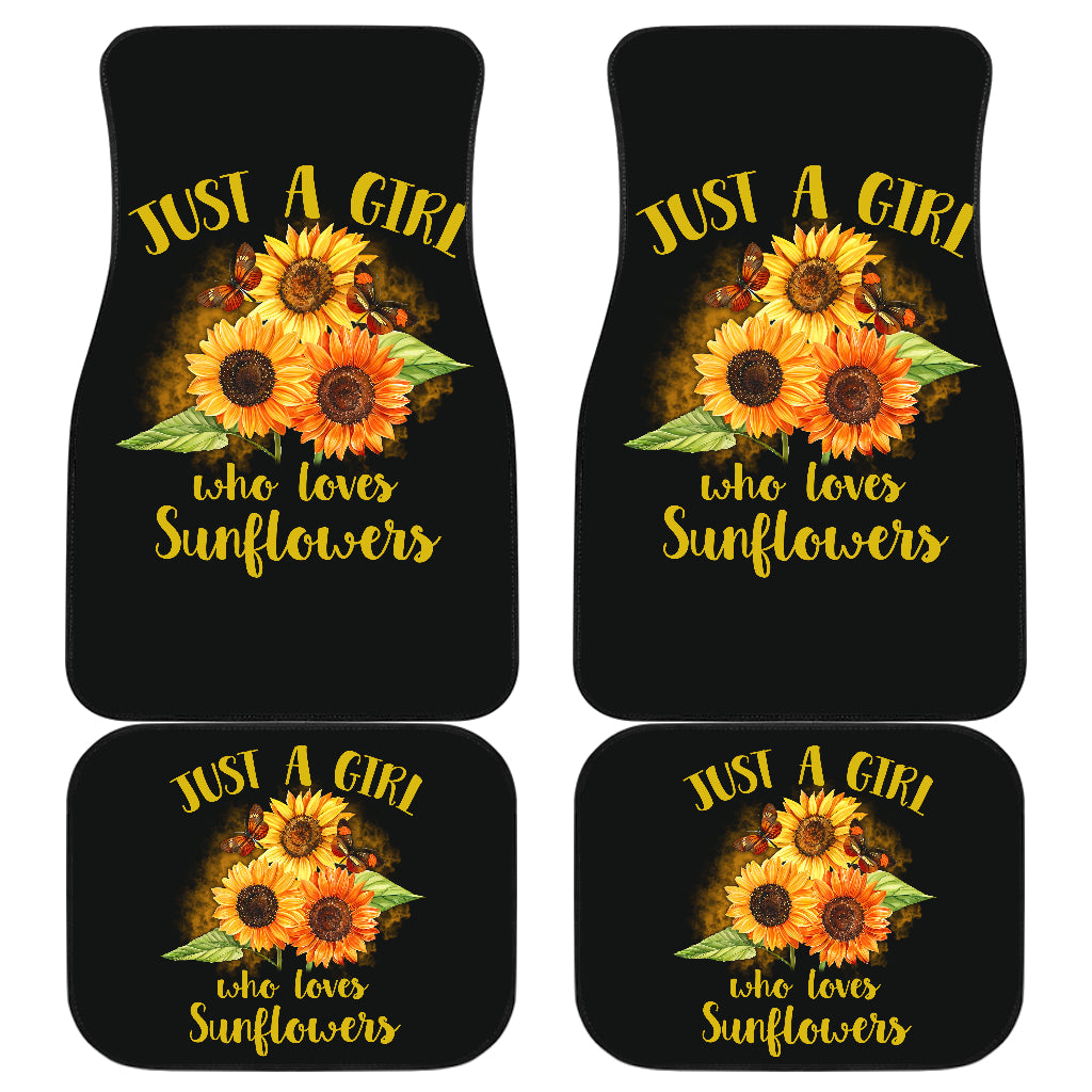 Sunflower Car Mats Set of 4 for Girls Who Love Sunflowers