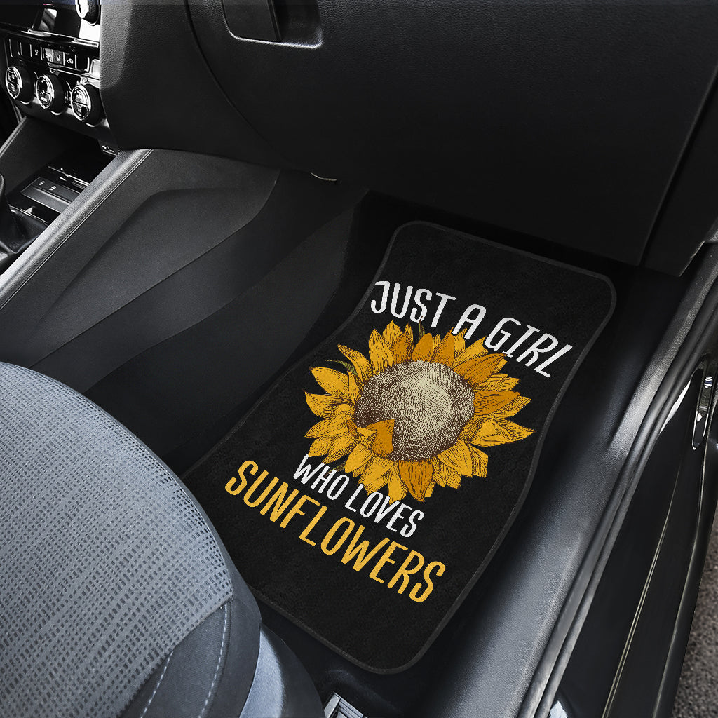 Sunflower Car Mats Set of 4 - Just A Girl Who Loves Sunflowers
