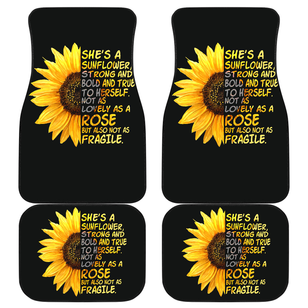 Sunflower Car Mats Set of 4 - Shes A Sunflower Front and Back