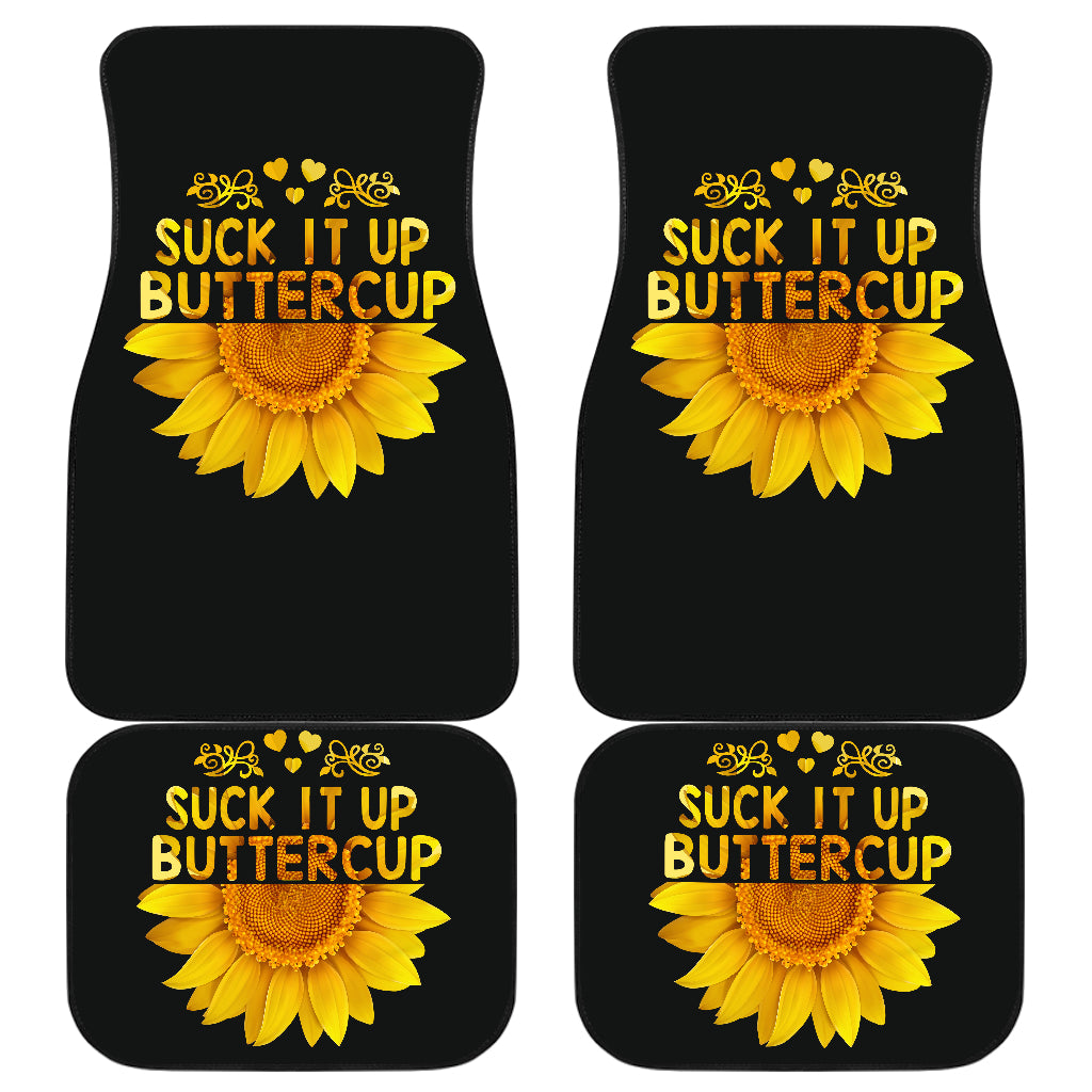 Sunflower Car Mats Set of 4 for Front and Back Protection