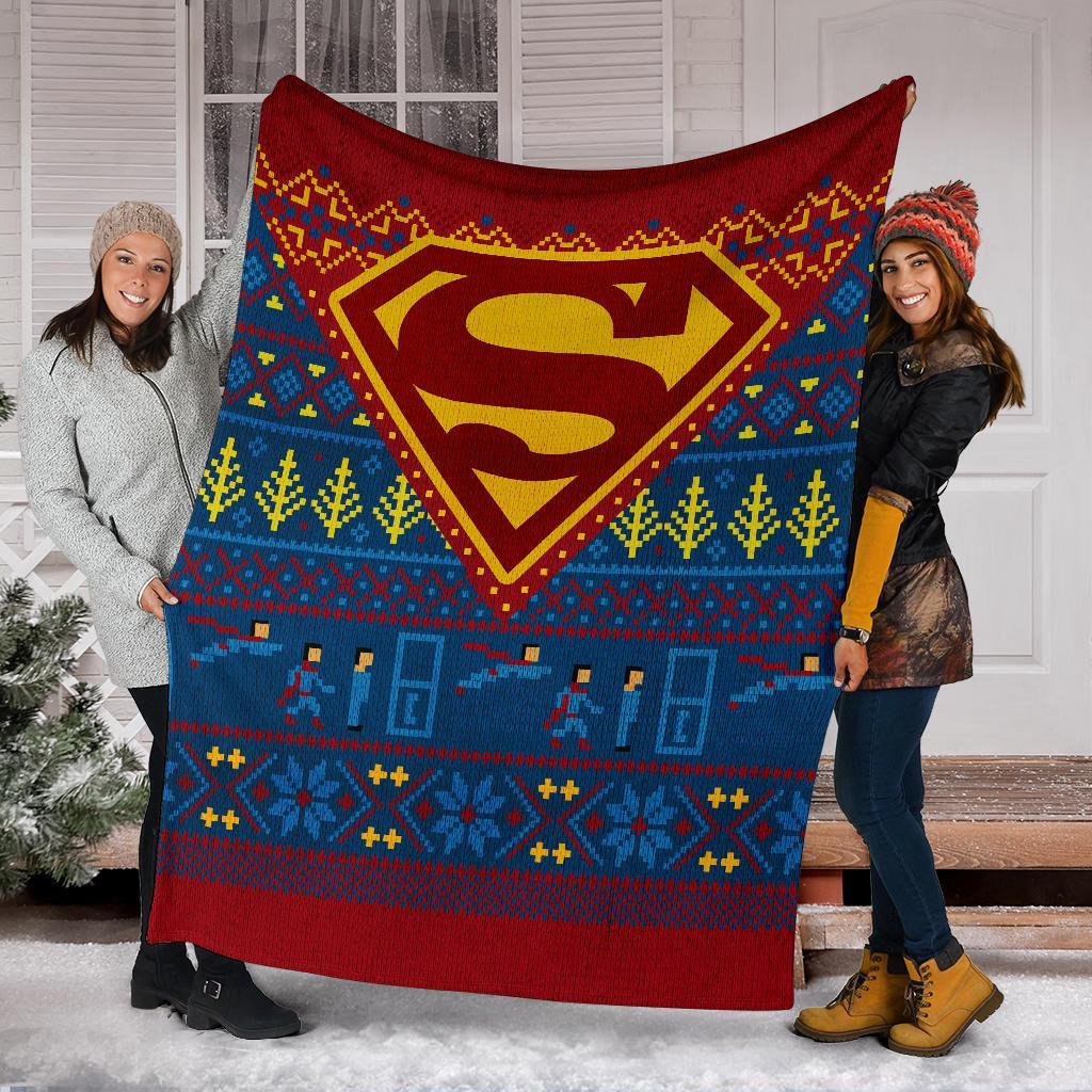 Superman Ugly Christmas Custom Blanket for Home Decor