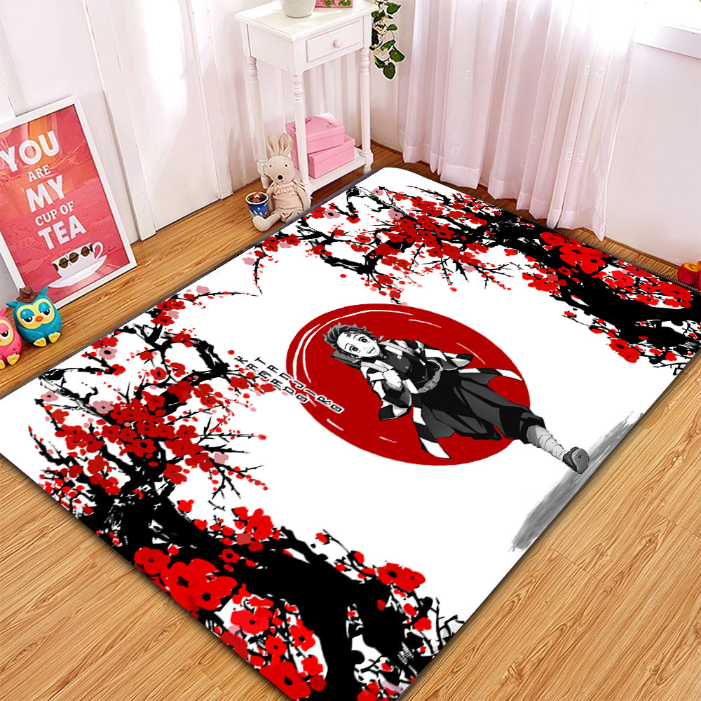 Tanjiro Demon Japan Style Rectangle Rug for Home Room Decor Carpet