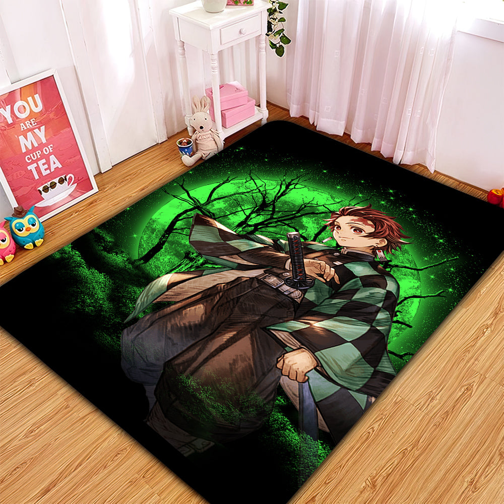 Tanjiro Demon Slayer Area Rectangle Rug for Bedroom Living Room Home Decor