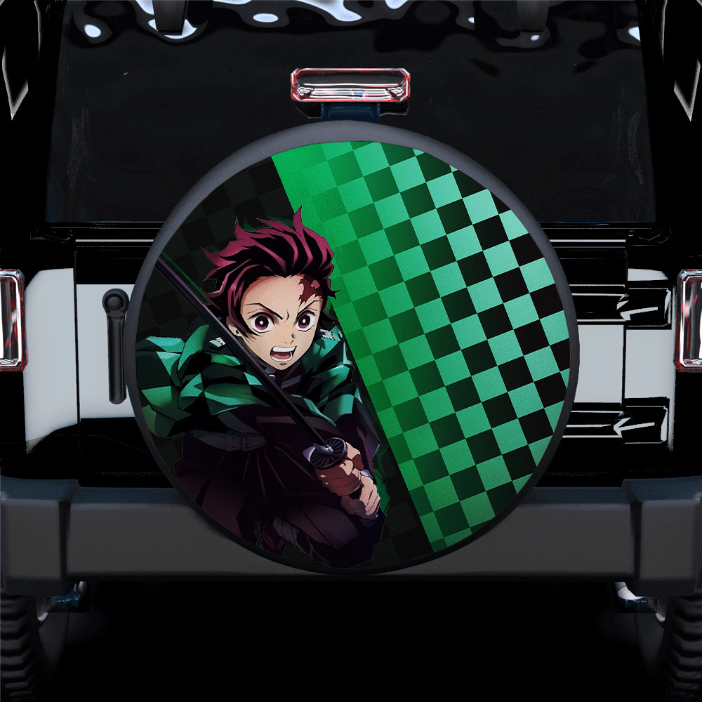 Tanjiro Style Anime Demon Slayer Car Spare Tire Covers - Gift for Campers and Outdoor Enthusiasts