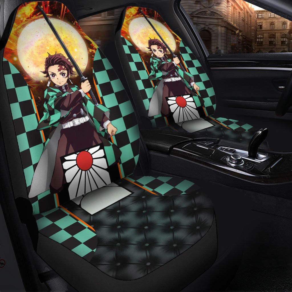 Tanjiro Sun Demon Slayer Premium Custom Car Seat Covers Protector
