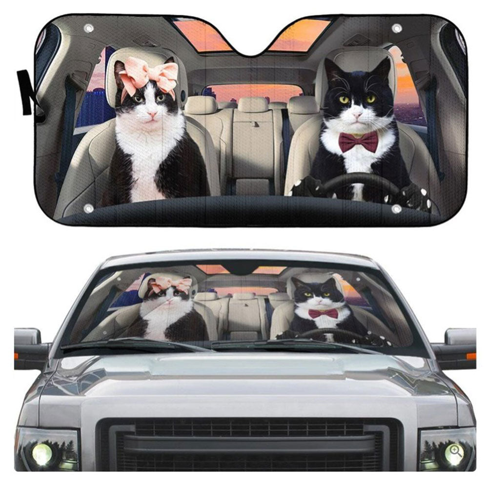Couple Cat Auto Sun Shades Windshield Accessories Decor Gift Texudo