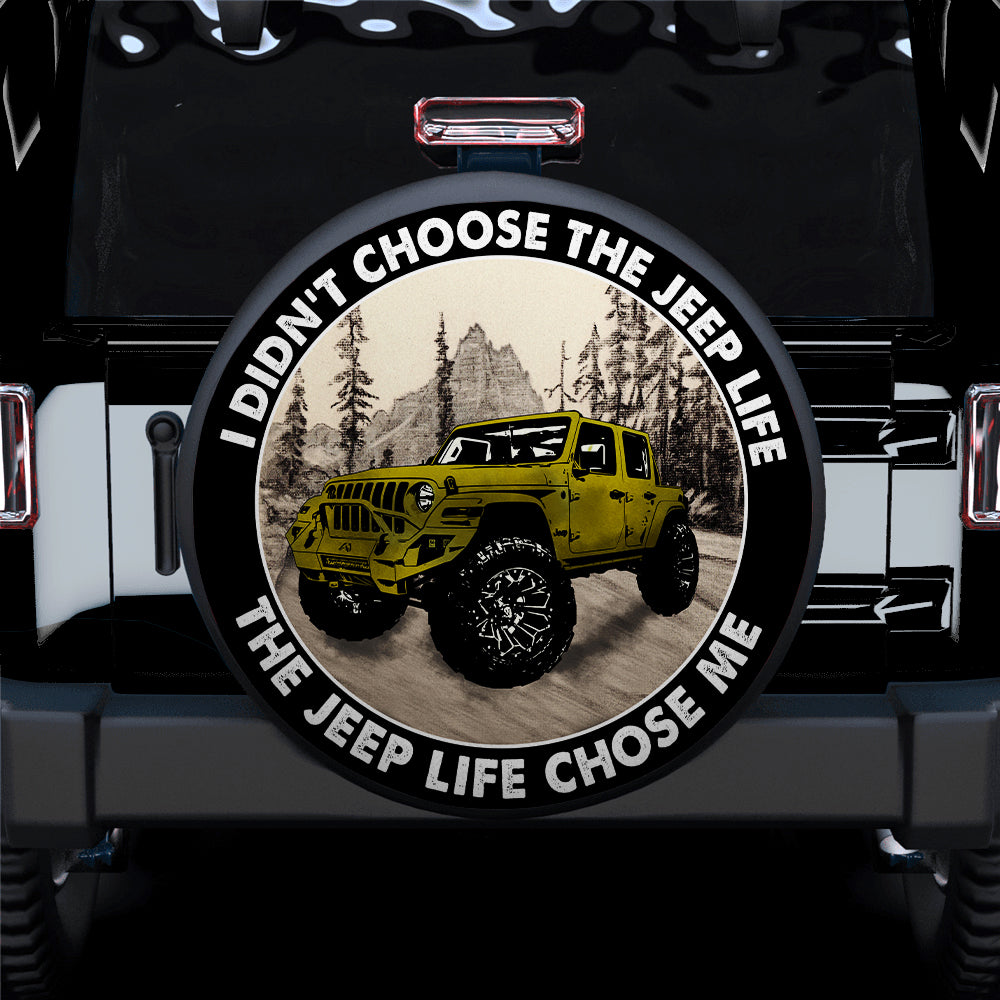 Jeep Life Yellow Spare Tire Cover Gift for Campers and Off-Roaders