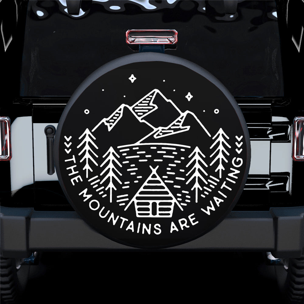 Jeep Spare Tire Cover for Campers - The Mountains Are Waiting Design