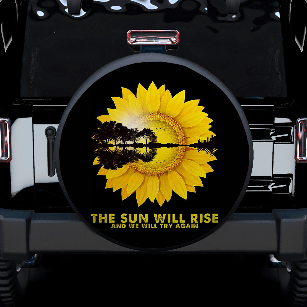 Sunflower Guitar Spare Tire Cover for Jeep - Camping Gift