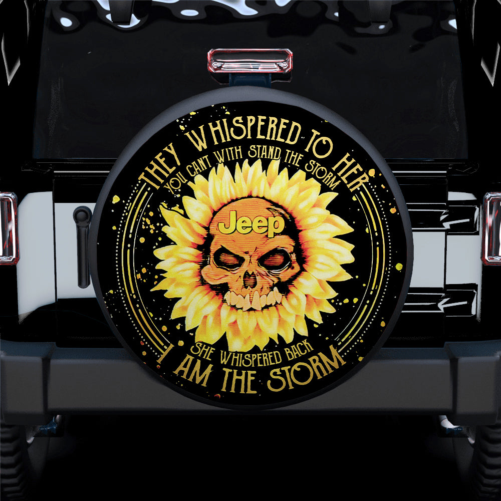 Sunflower Jeep Spare Tire Cover Gift for Campers - They Whispered to