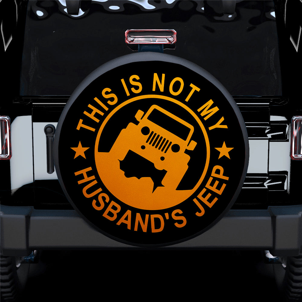 This Is Not My Husband Jeep Orange Spare Tire Cover for Campers