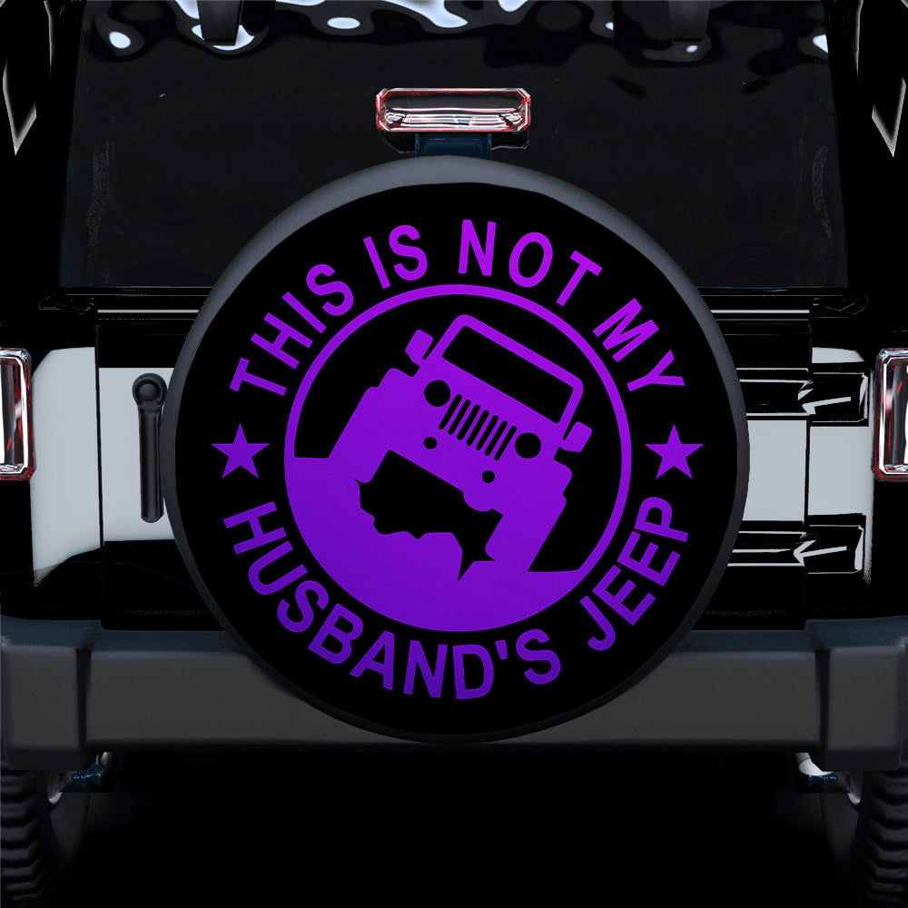 Jeep Spare Tire Cover Gift for Campers - This Is Not My Husband Purple