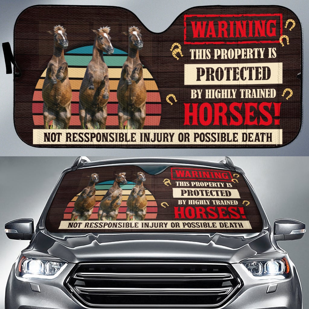 Highly Trained Horses Car Auto Sunshades - Protect Your Vehicle