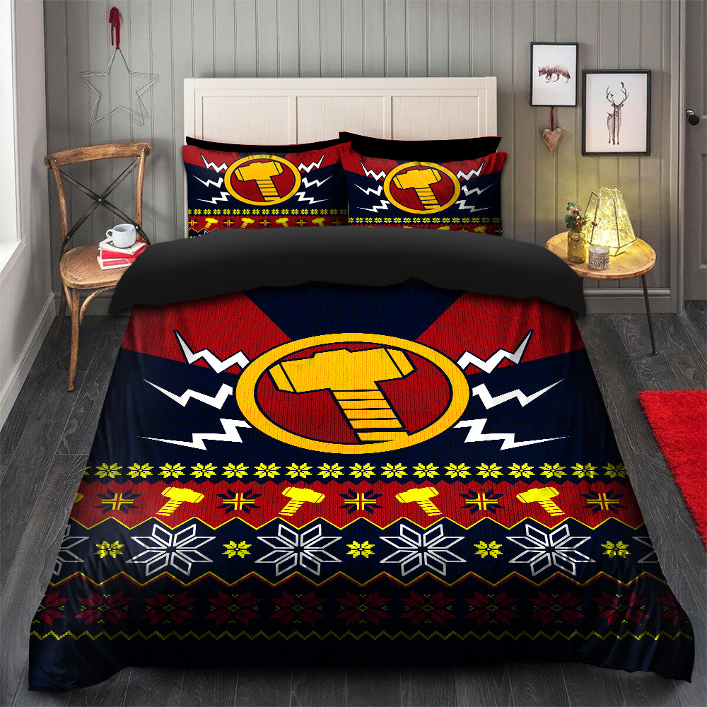 Thor Duvet Cover Christmas Bedding Set with 2 Pillowcases