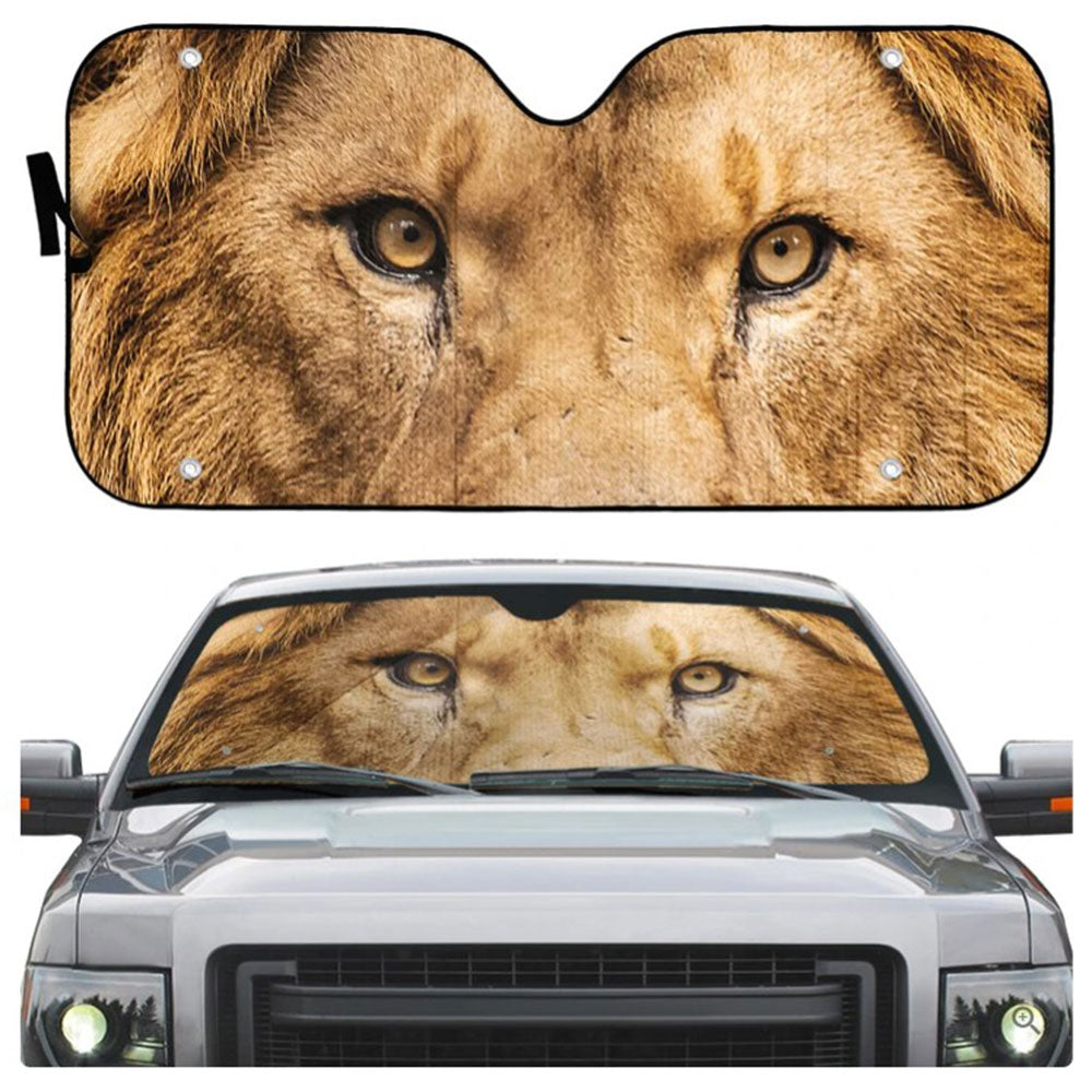 Through The Eyes Of A Lion Custom Auto Sun Shades Windshield Accessory