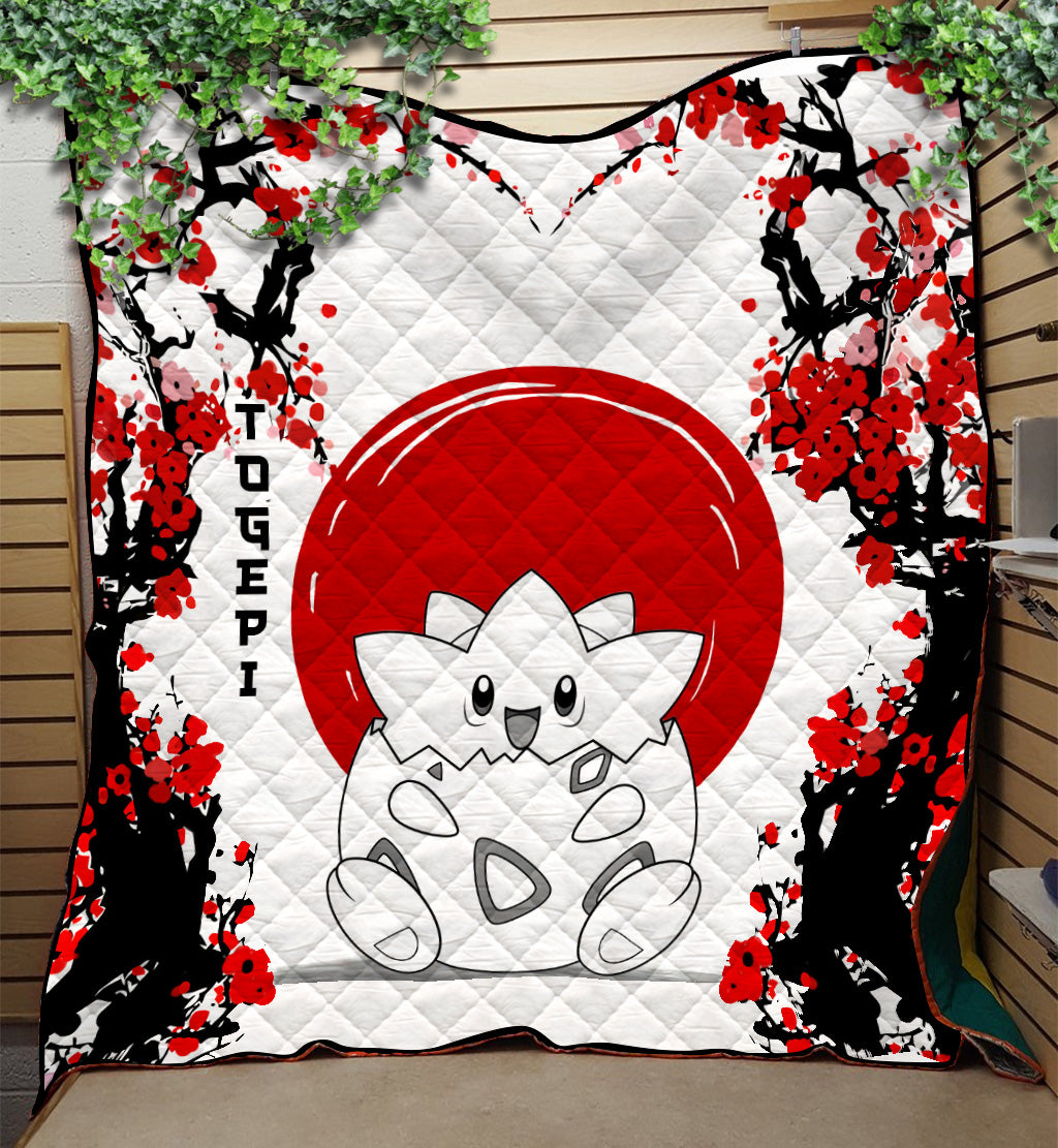 Togepi Pokemon Quilt Blanket - Japan Style Bedding for Fans