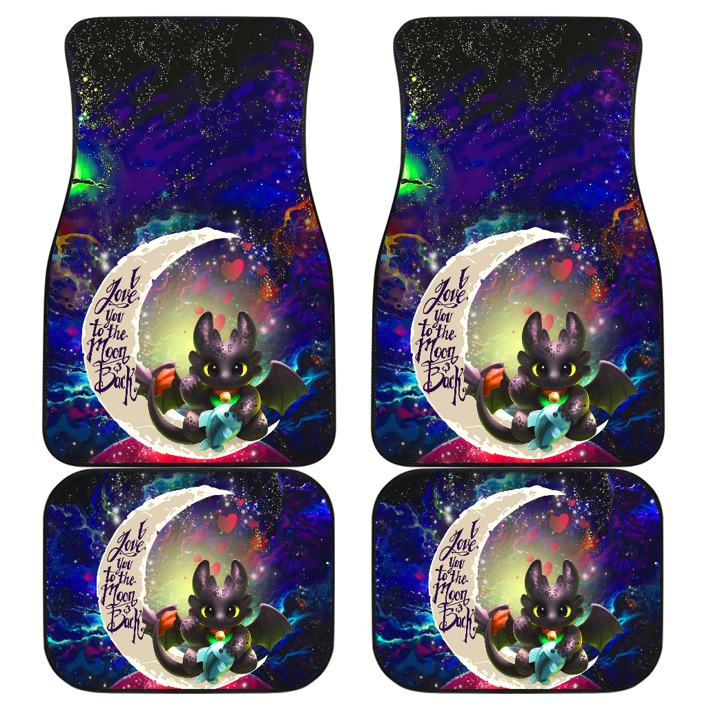 Toothless Fish Love You To The Moon Galaxy Car Mats - Car Accessories