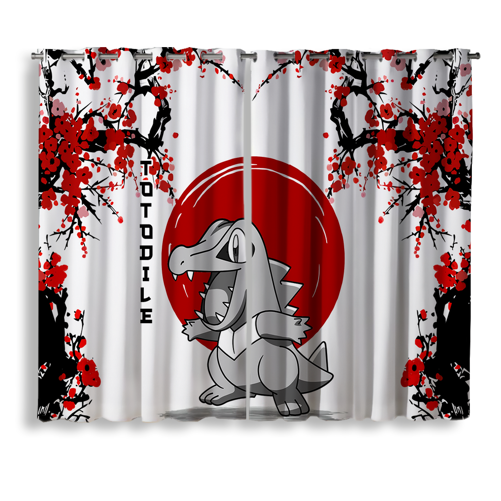 Totodile Pokemon Window Curtain - Japan Style Home Decor