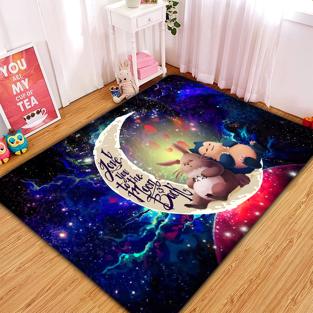 Totoro Snorlax Love You To The Moon Galaxy Rectangle Rug Carpet Home Decor