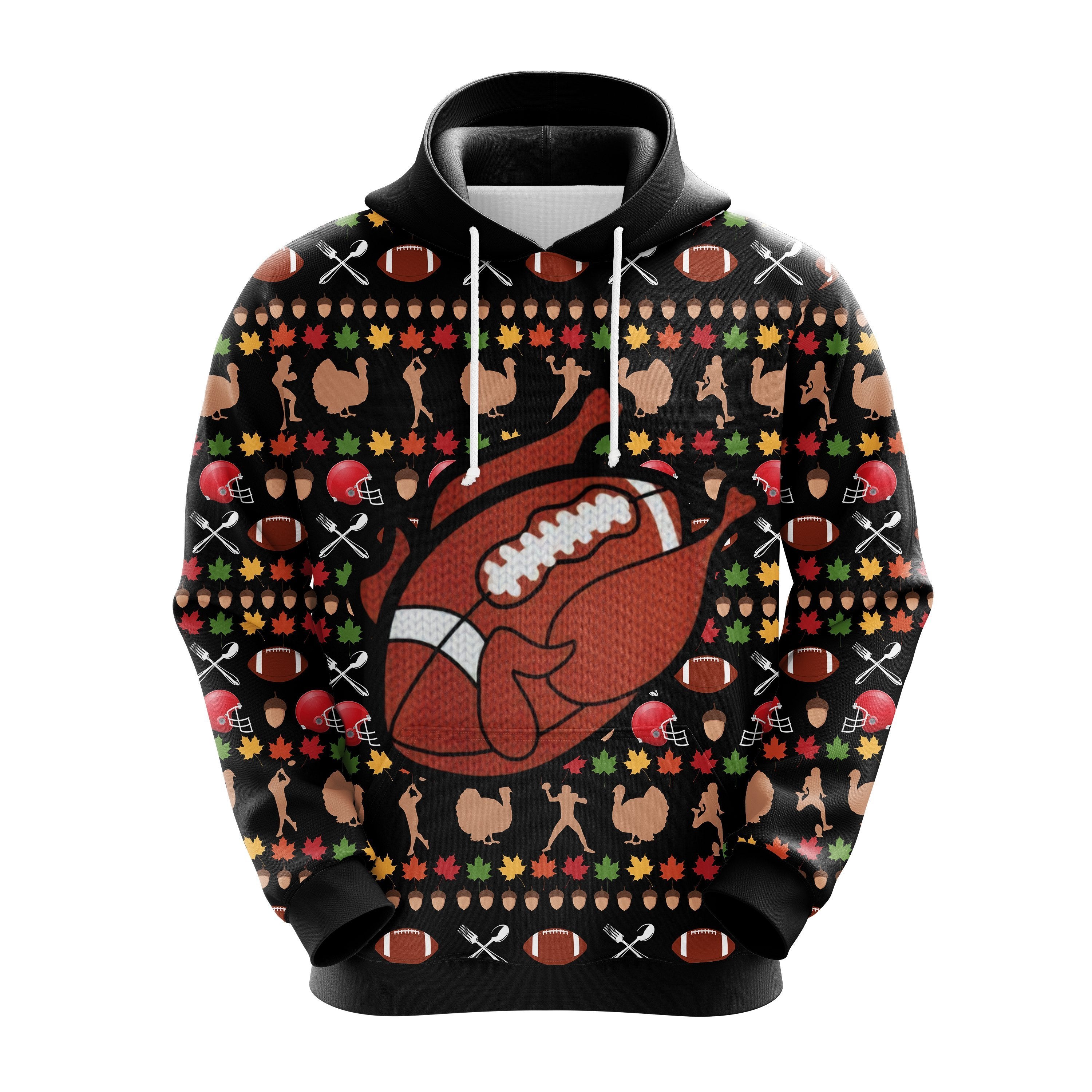 Cute Turkey Football Christmas Hoodie - Amazing Holiday Gift Idea