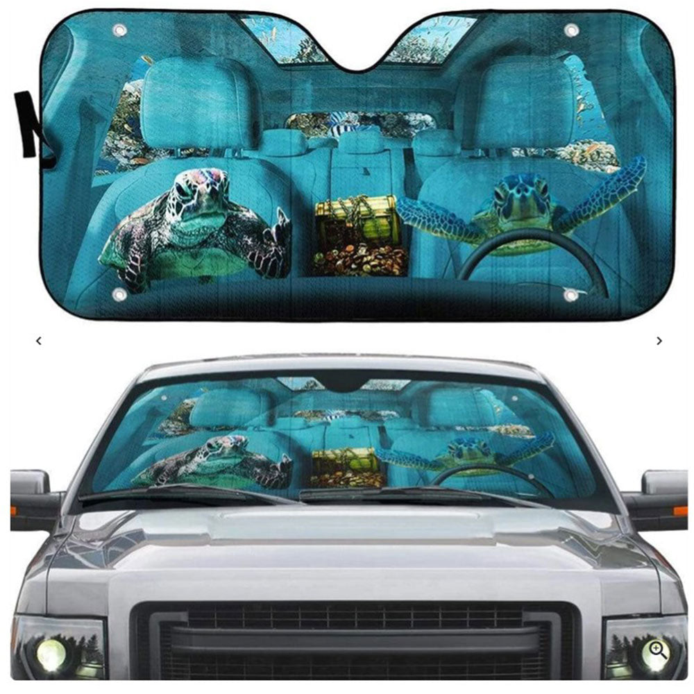 Custom Turtle Car Sun Shades Windshield Accessories Decor Gift