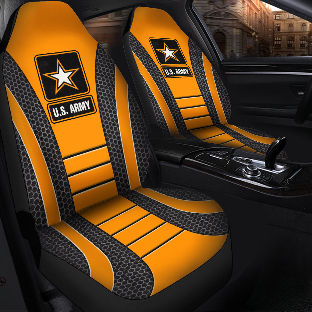 US ARMY Orange Custom Car Seat Covers - Premium Decor Protectors