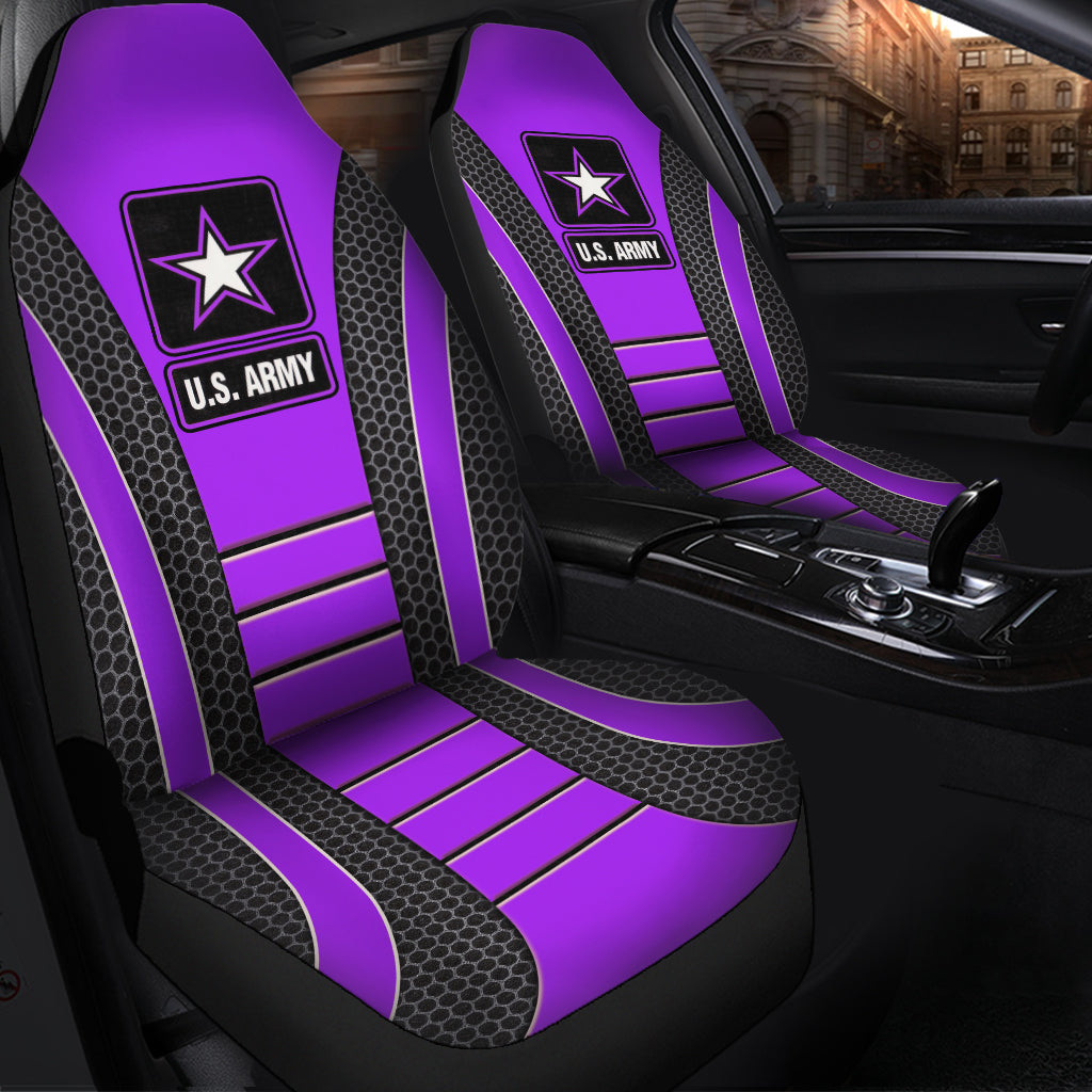 US ARMY Purple Custom Car Seat Covers Premium Protectors Decor