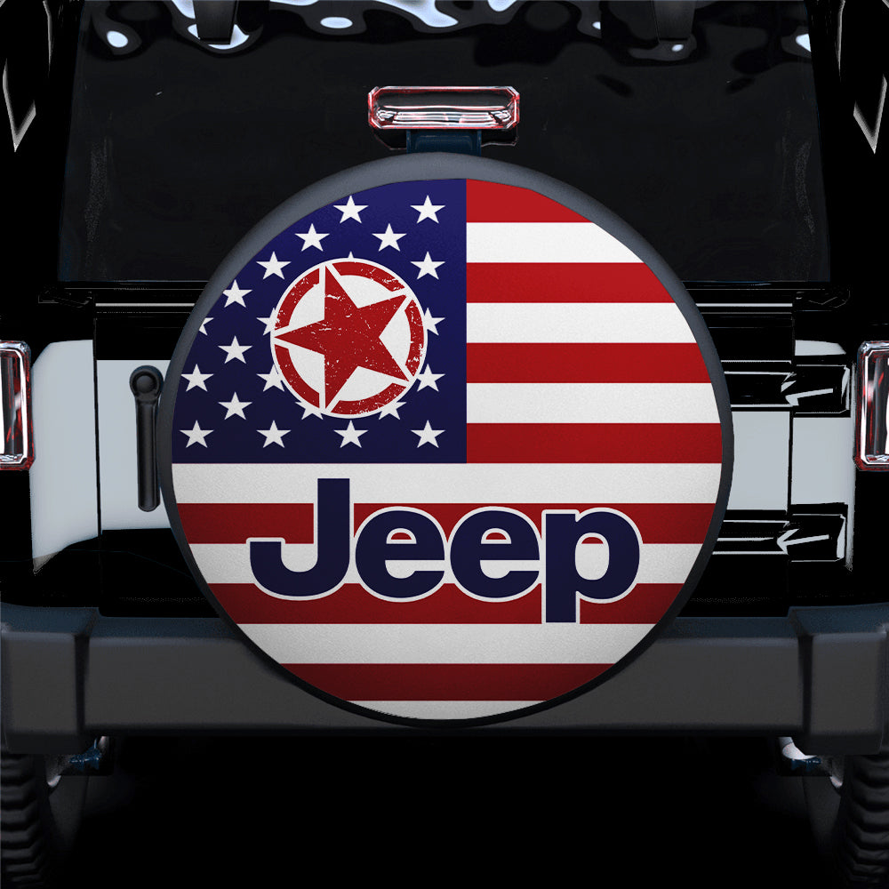 American Flag Jeep Spare Tire Covers for Campers and Outdoor Gifts