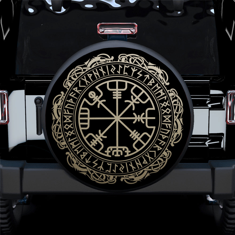 Viking Runic Compass Vegvisir Jeep Tire Cover Gift for Campers