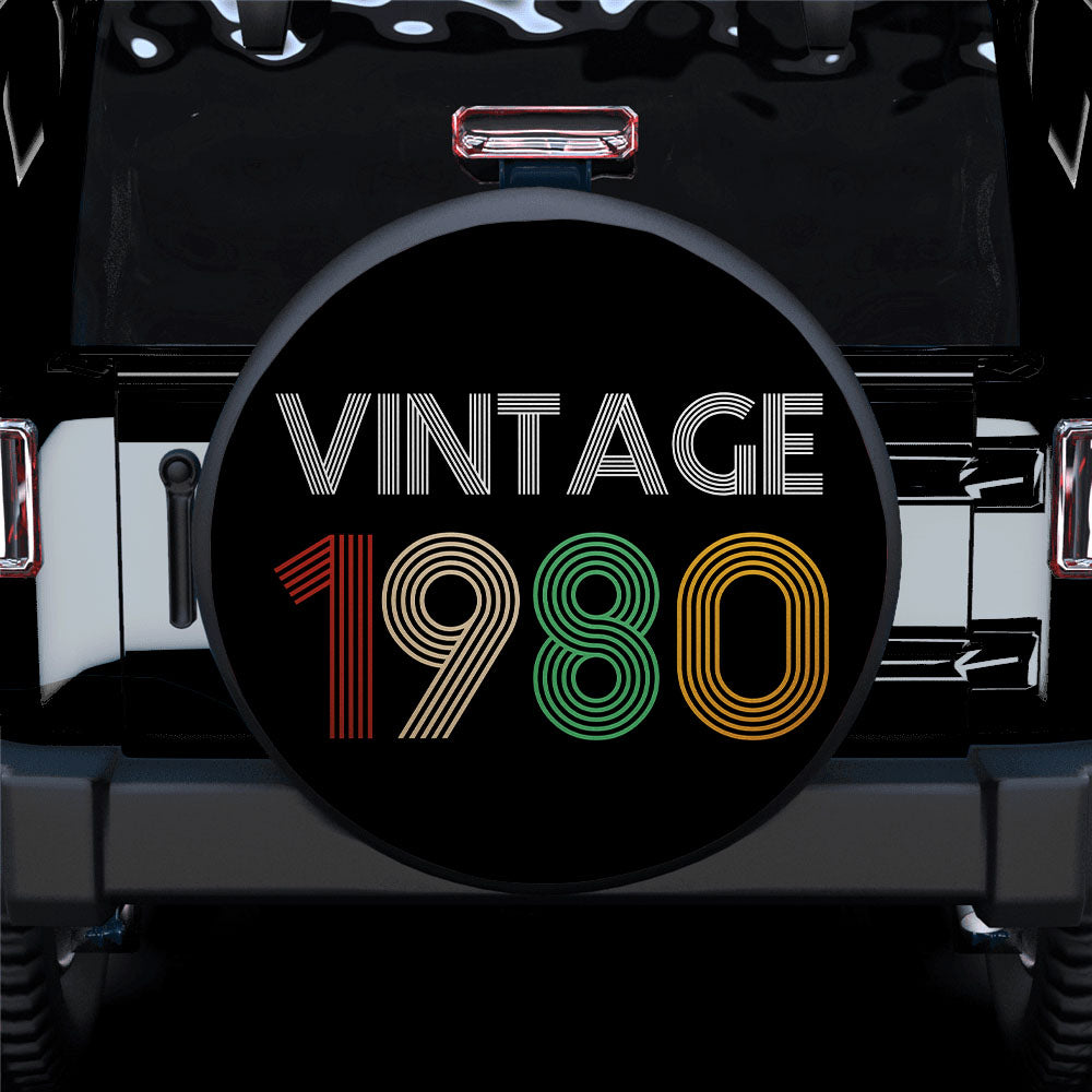 1980 Vintage Birthday Jeep Car Spare Tire Cover Gift for Campers