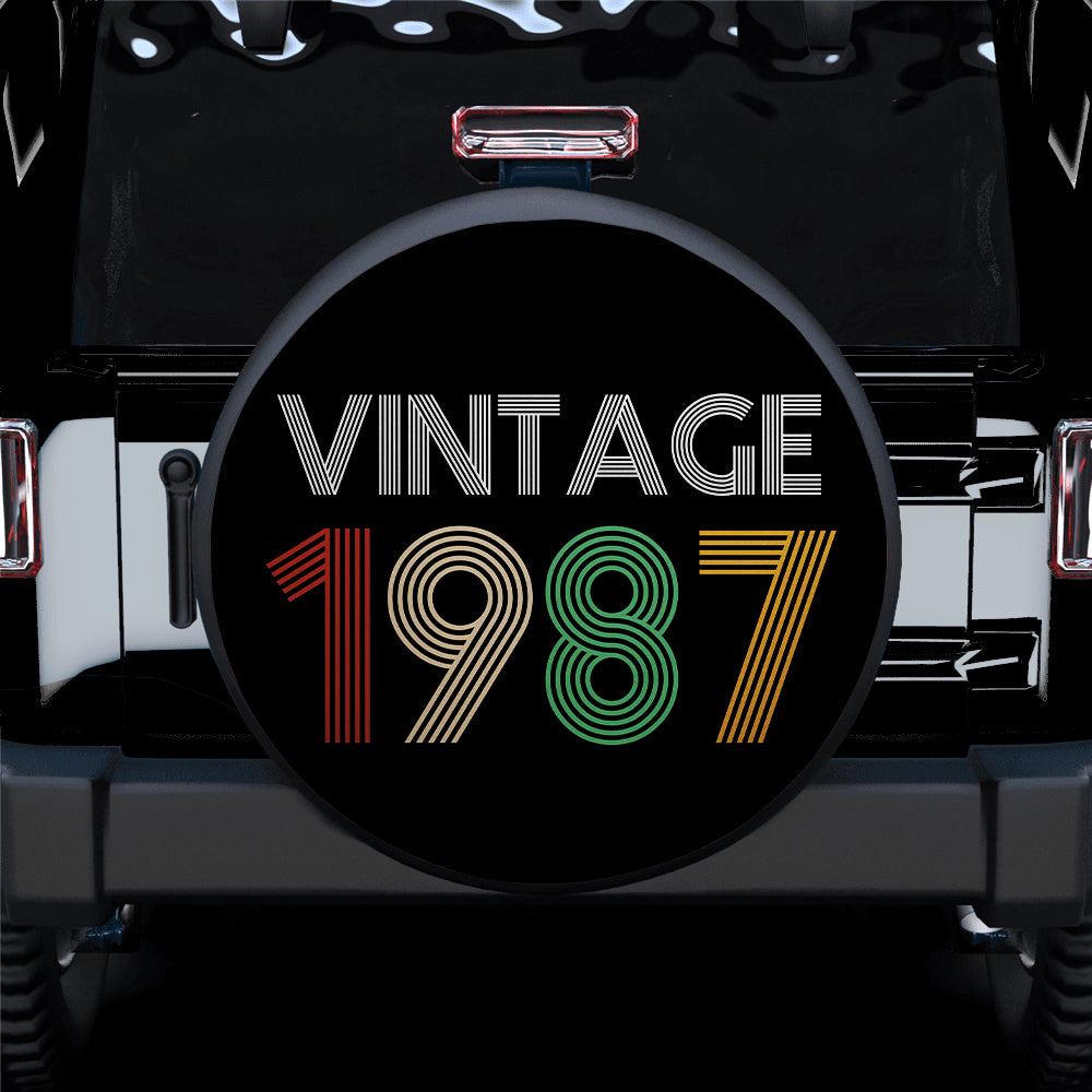 Vintage 1987 Birthday Gift for Campers Jeep Car Spare Tire Covers