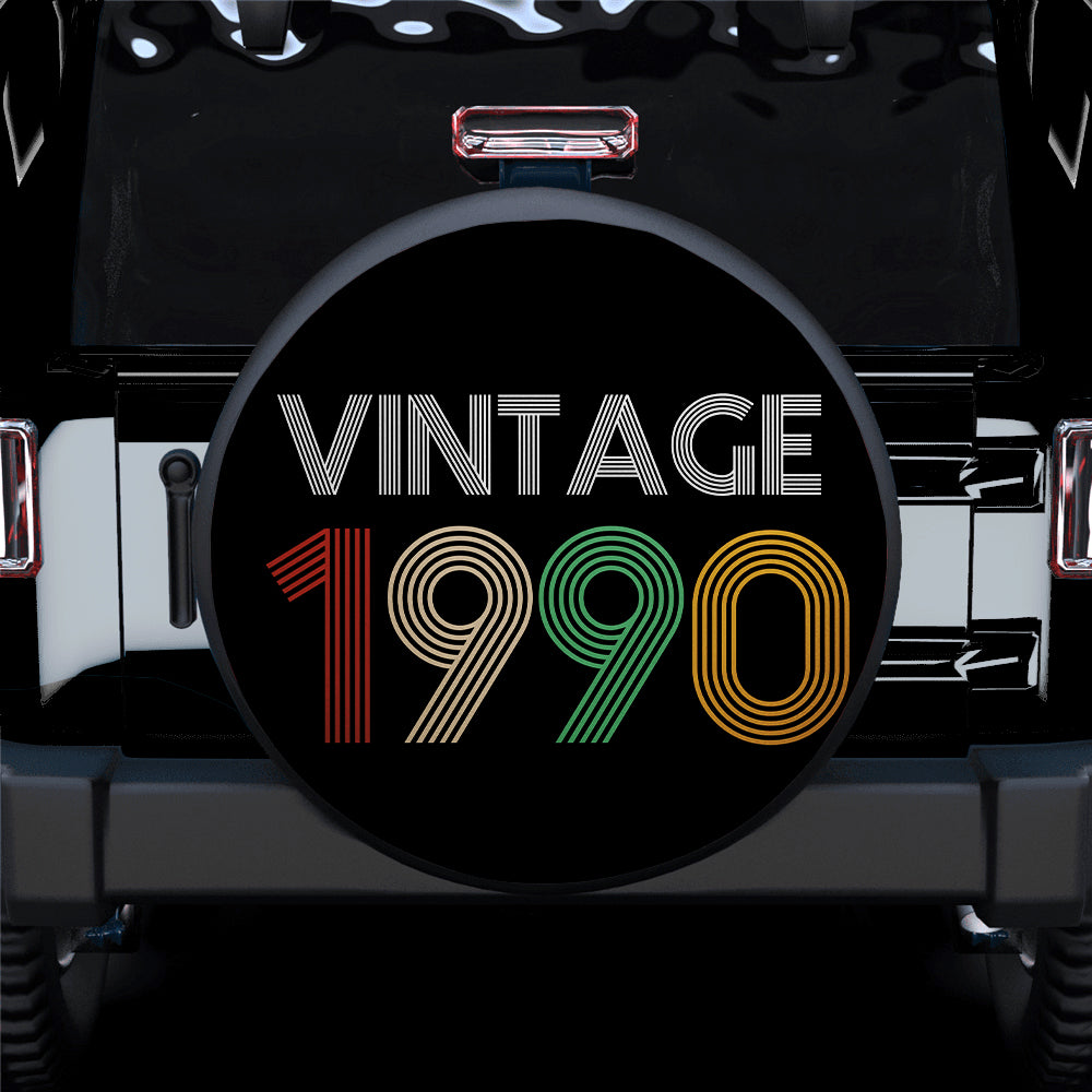 1990 Vintage Birthday Jeep Car Spare Tire Cover Gift for Campers
